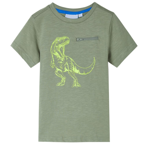 Camiseta infantil de manga corta caqui claro 116 D