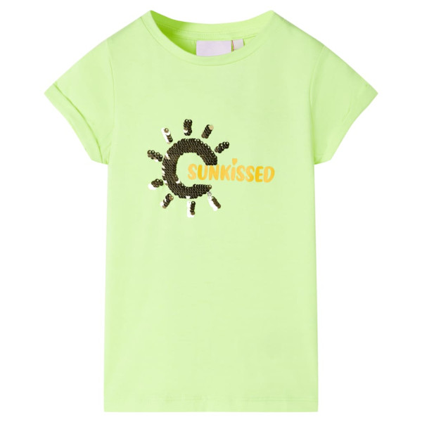 T-shirt infantil amarelo néon 128 D