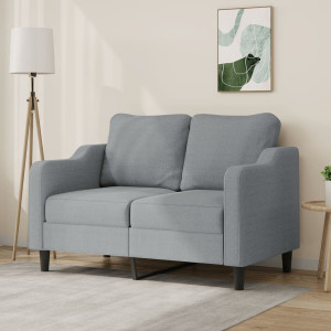 Sofá de 2 plazas de tela gris claro 120 cm D