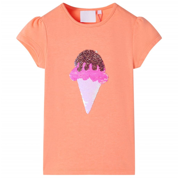 Camiseta infantil naranja neón 140 D