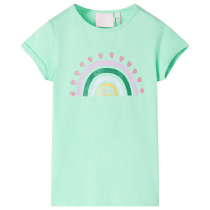 Camiseta infantil verde brillante 104 D