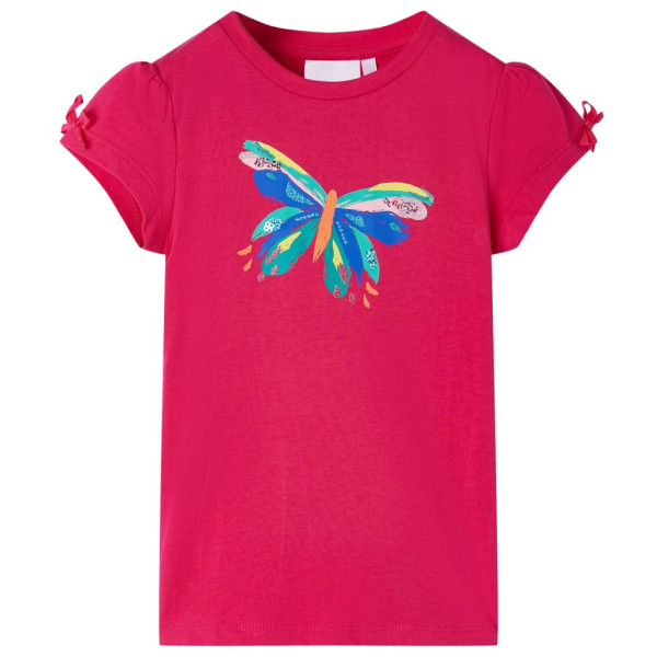 Camiseta infantil rosa chillón 104 D