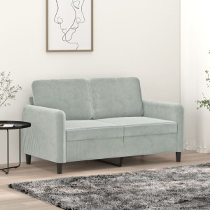 Sofá de 2 plazas de terciopelo gris claro 120 cm D