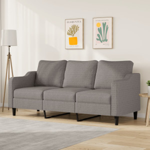 Sofá de 3 plazas de tela gris taupe 180 cm D