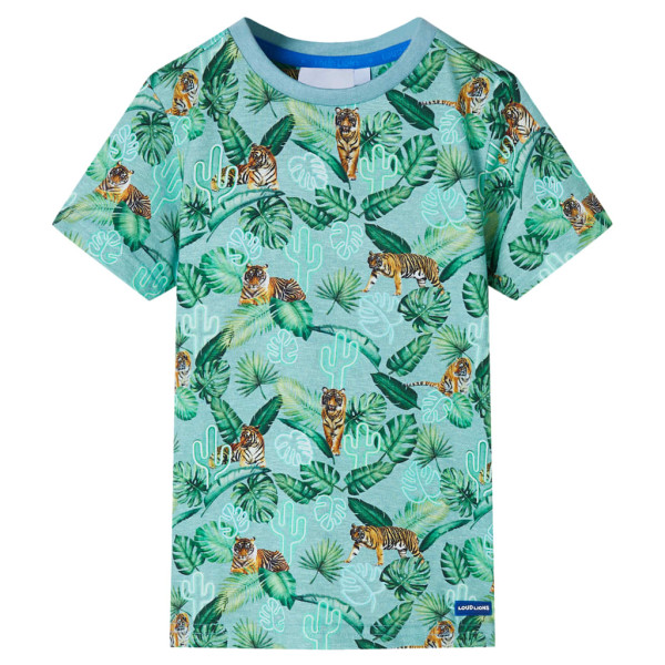 Camiseta infantil verde claro mélange 104 D