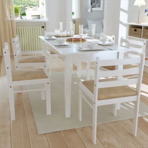 Cadeiras de jantar 6 unidades madeira maciça e veludo branco D