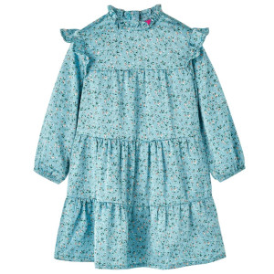 Vestido para niños de manga larga azul 140 D