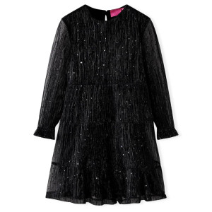 Vestido para niños de manga larga negro 140 D