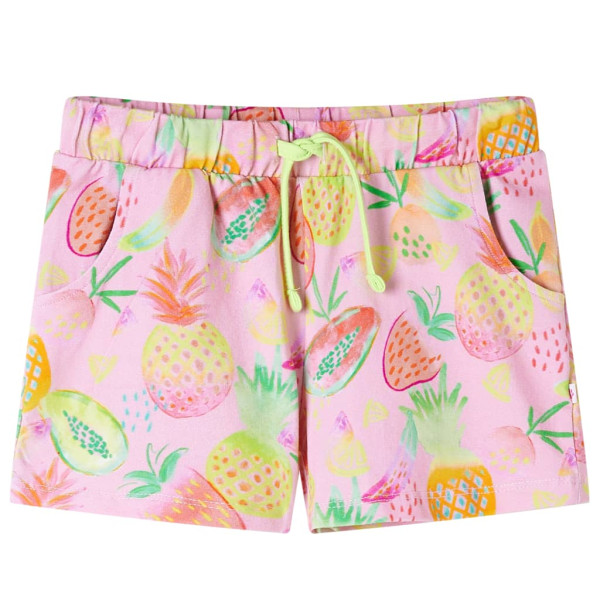 Pantalón corto infantil con cordón rosa suave 128 D