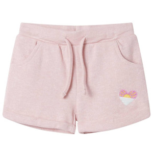 Pantalones cortos infantiles con cordón rosa claro mixto 128 D