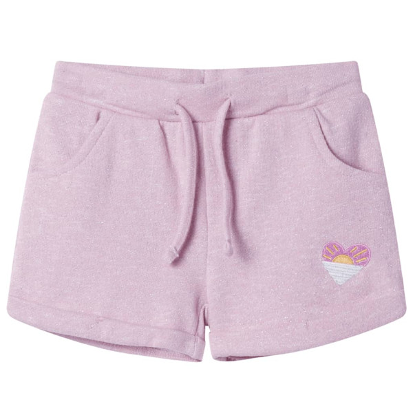 Pantalones cortos infantiles con cordón color lila mixto 116 D