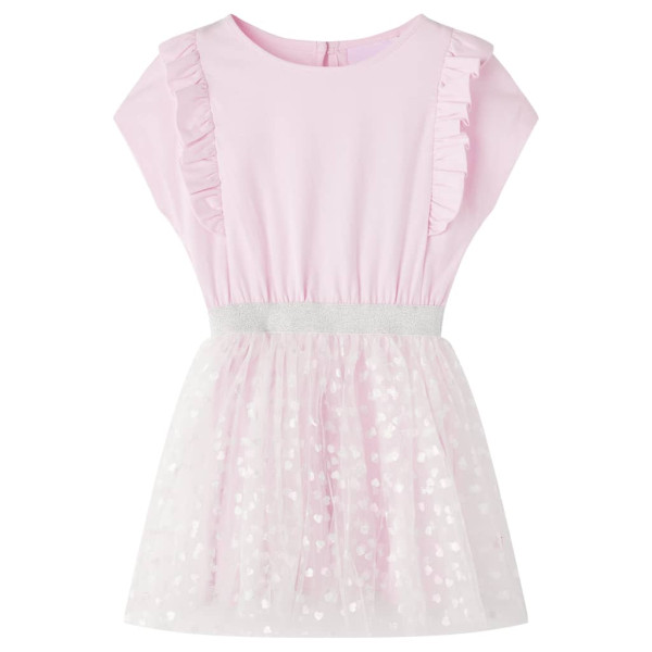 Vestido para niños volantes rosa claro 104 D