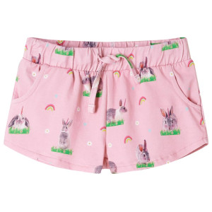 Pantalones cortos para niños con cordón rosa claro 128 D