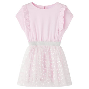 Vestido para niños volantes rosa claro 140 D