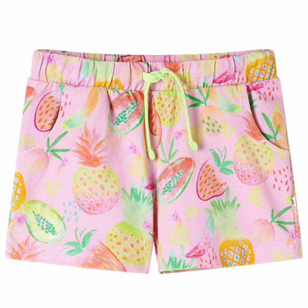 Pantalón corto infantil con cordón rosa suave 92 D