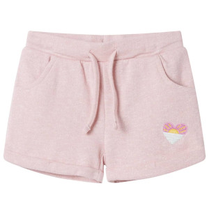 Pantalones cortos infantiles con cordón rosa claro mixto 140 D