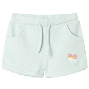 Pantalones cortos infantiles con cordón verde menta claro mixto 128 D