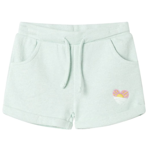 Pantalones cortos infantiles con cordón verde menta claro mixto 128 D