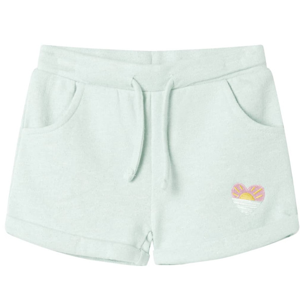 Pantalones cortos infantiles con cordón verde menta claro mixto 104 D