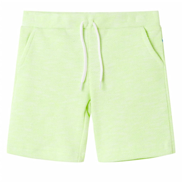 Pantalón corto de niños con cordón amarillo neón 104 D