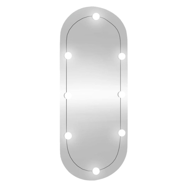 Espelho de parede oval com luzes LED de vidro 45x100 cm D