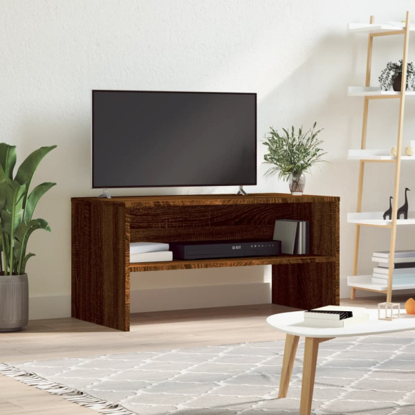 Mueble de TV madera de ingeniería marrón roble 80x40x40 cm D