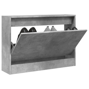 Mueble zapatero madera de ingeniería gris hormigón 80x21x57 cm D