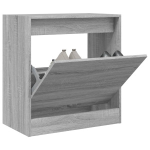 Zapatero de madera de ingeniería gris Sonoma 60x34x63.5 cm D