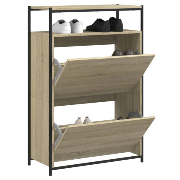 Zapatero de madera de ingeniería roble Sonoma 75x34x112 cm D