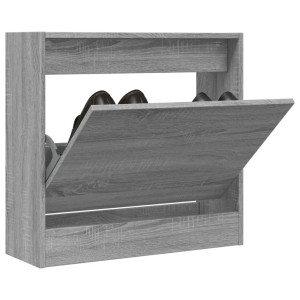 Zapatero de madera de ingeniería gris Sonoma 60x21x57 cm D
