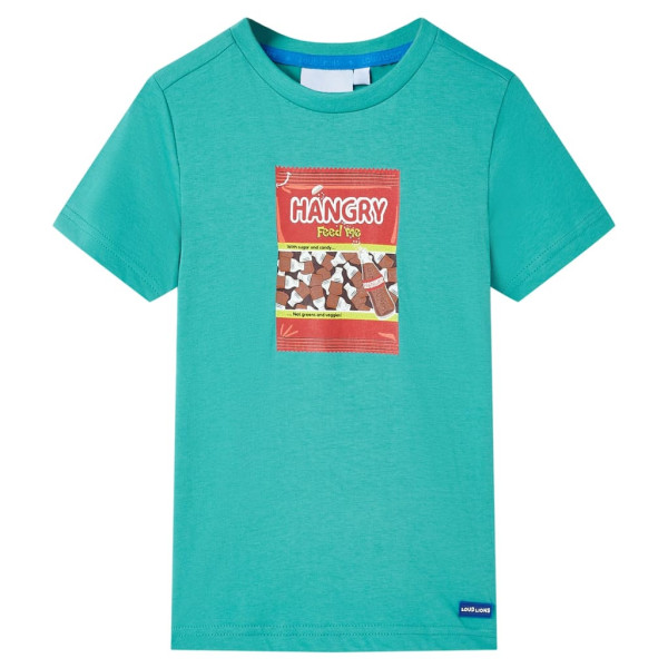 Camiseta infantil de manga corta color verde menta oscuro 104 D