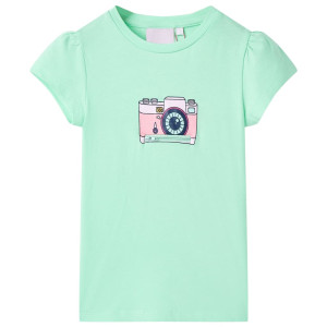 Camiseta infantil verde brillante 104 D