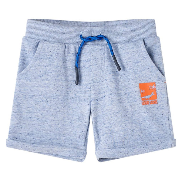 Pantalones cortos de niños con cordón azul mélange 116 D