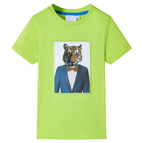 Camiseta de manga corta de niños color lima 116 D