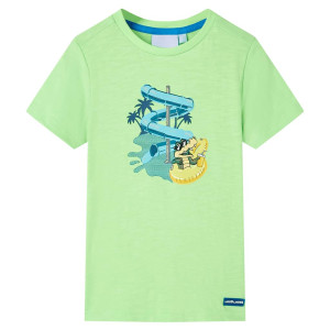 Camiseta infantil verde neón 140 D