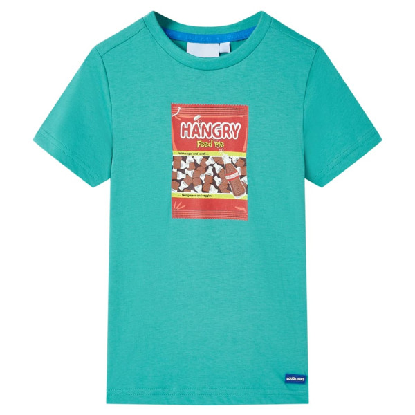 T-shirt infantil manga curta menta escura 140 D