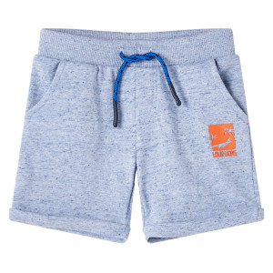 Pantalones cortos de niños con cordón azul mélange 104 D