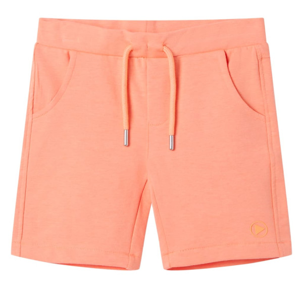 Pantalón corto infantil con cordón naranja neón 104 D