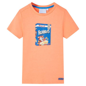 Camiseta de manga corta de niños naranja neón 104 D