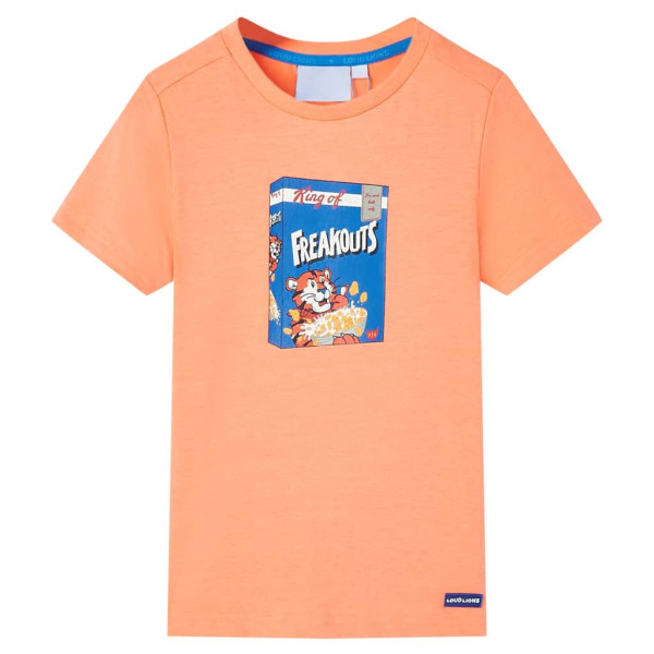 Camiseta de manga corta de niños naranja neón 140 D