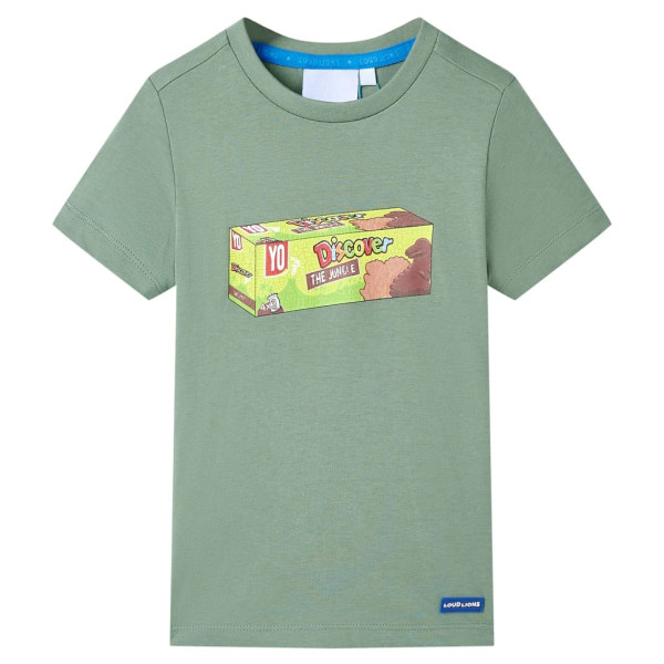 Camiseta de manga corta de niños caqui 128 D