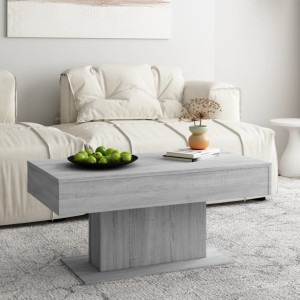 Mesa de centro madera contrachapada gris Sonoma 96x50x45 cm D