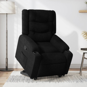 Sillón reclinable elevable tela negro D