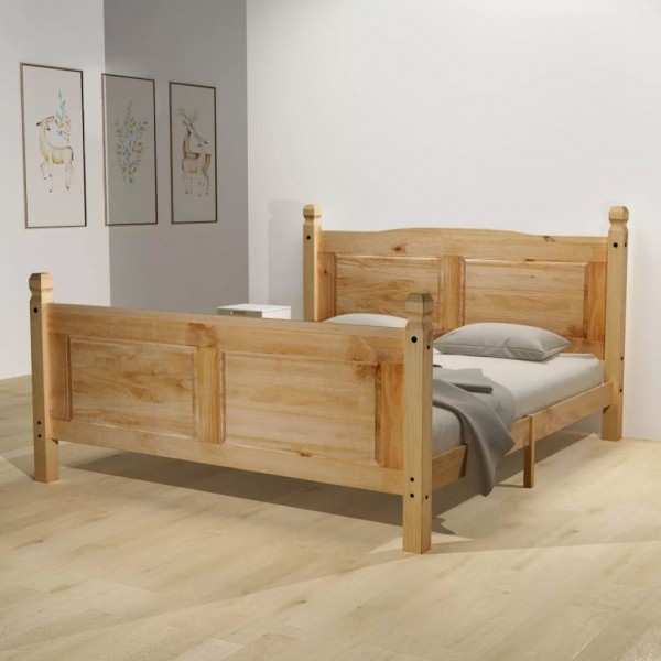 Cama con colchón viscolelástico Mexican Pine Corona 160x200 cm D