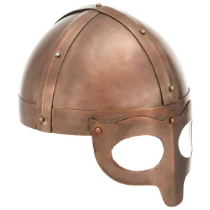 Réplica de capacete Viking antigo LARP aço cobre D