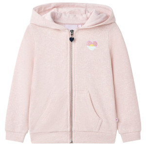 Sudadera de niños con capucha y cremallera rosa claro mezcla 104 D