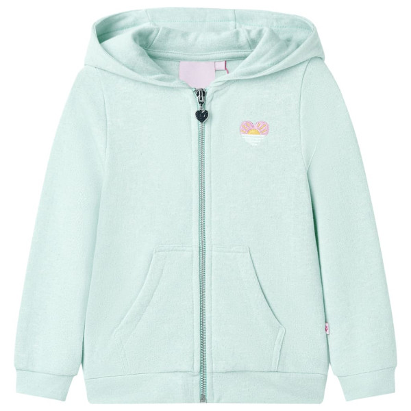 Sudadera de niños con capucha y cremallera verde mint claro 92 D