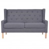 Conjunto de sofás 2 piezas tela gris 4