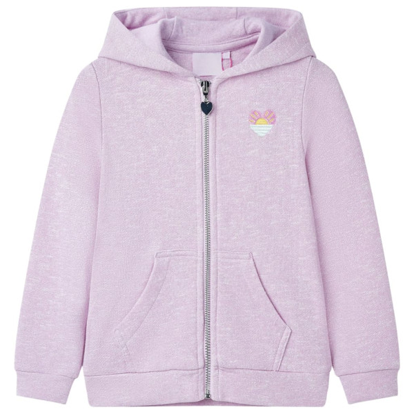 Sudadera de niños con capucha y cremallera lila mezcla 104 D