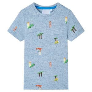 Camiseta de niños azul mélange 128 D